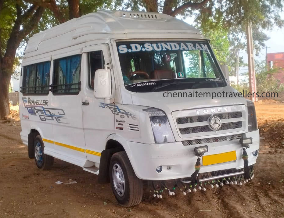 14 Seater Tempo Traveller Front View