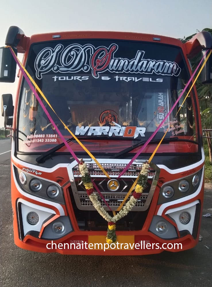 21 Seater Tempo Traveller Front View